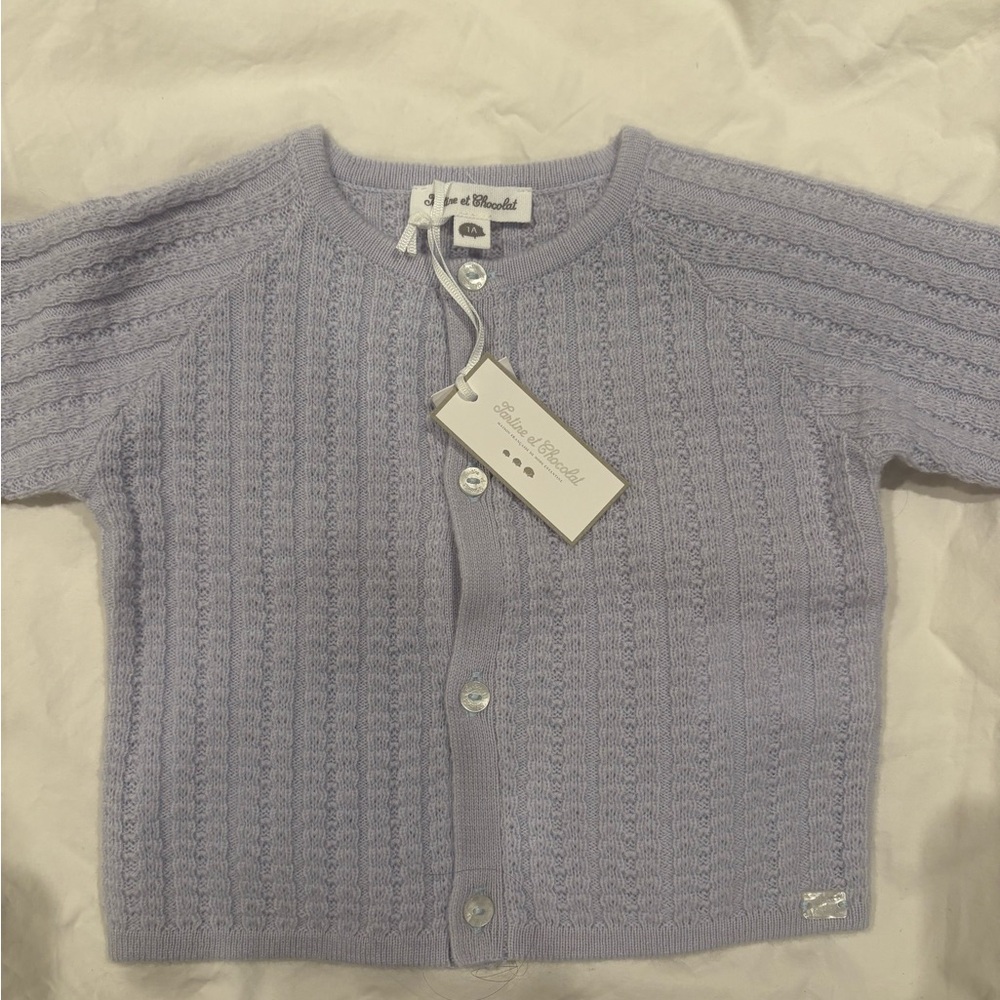 Tartine et Chocolat Lavender Knit cardigan new with tag - 12 months